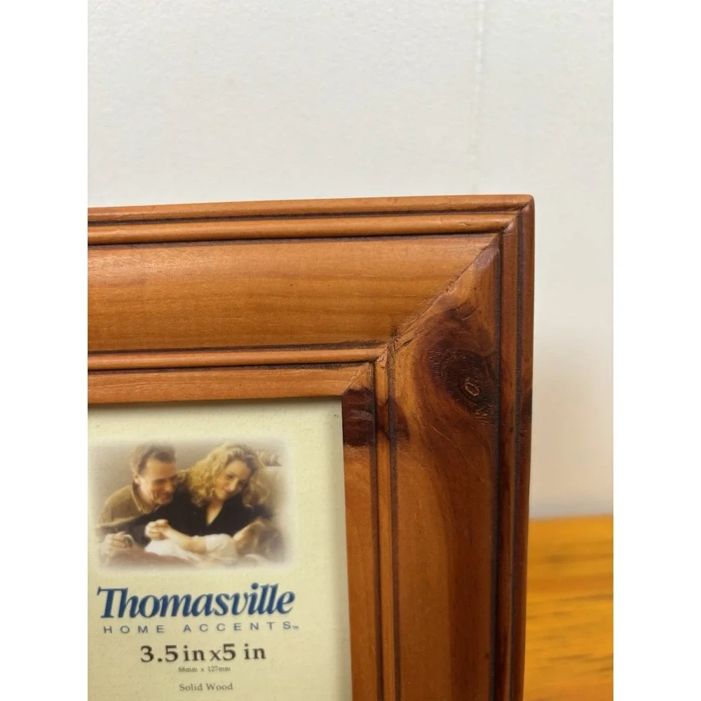 VINTAGE 3.5x5 THOMASVILLE BROWN KNOTTY PINE SOLID WOOD PHOTO‎ PICTURE FRAME